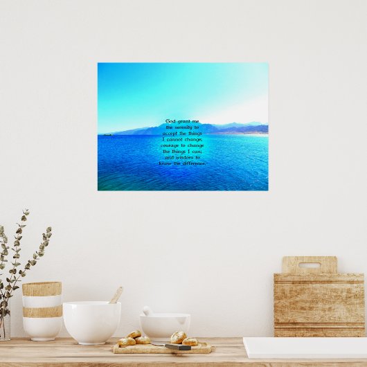 Gebete der Stille mit blauem Meer und Phantastisch Poster (Küche)
