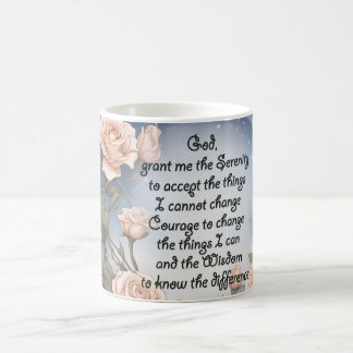 Gebete der Stille mit Blume und Rahmen Kaffeetasse