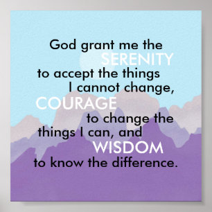 Gebete der Stille Zitat abstrakte Gebirgsgestaltun Poster