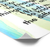 Gebete der Stille Zitat türkis und grüne Streifen Poster (Ecke)