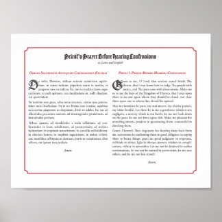 Gebete des Priesters vor dem Geständnis Poster