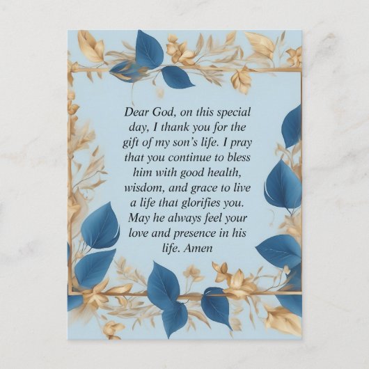 Gebete einer Mutter für ihren Sohn Postkarte (Vorderseite)