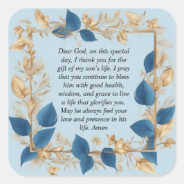 Gebete einer Mutter für ihren Sohn Quadratischer Aufkleber