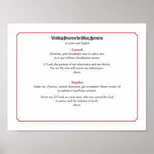 Gebete für Altar-Server (Cassock) bekleiden Poster