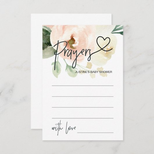 Gebete für Baby Neutral Baby Shower Game Card Begleitkarte (Vorne/Hinten)