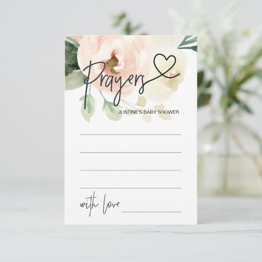 Gebete für Baby Neutral Baby Shower Game Card Begleitkarte (Stehend Vorderseite)