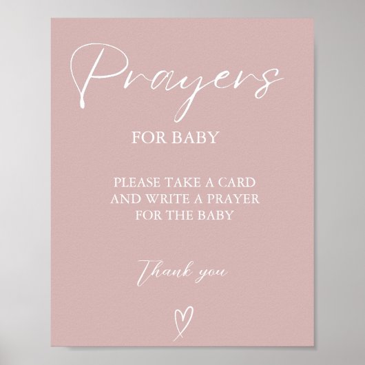 Gebete für Babybrunnen Wünsche Babydusche Zeichen Poster (Vorne)