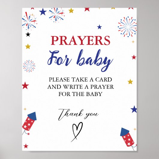 Gebete für Babybrunnen Wünsche für Babydusche Poster (Vorne)