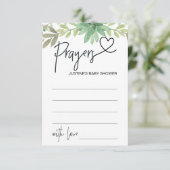 Gebete für Babydusche Wish Card Grüne Sukkulturen Begleitkarte (Stehend Vorderseite)