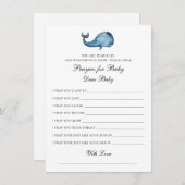 Gebete für das Baby. Blauwale wünscht sich. Tier.  Begleitkarte (Vorne/Hinten)