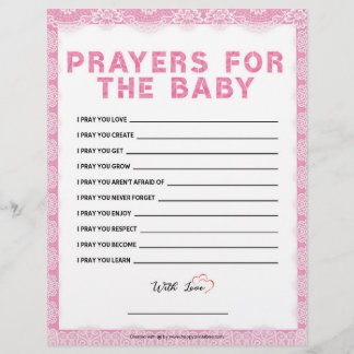 Gebete für das Baby [Luxusspitze [rosa] Briefbogen