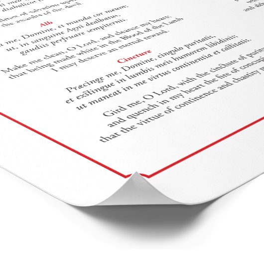 Gebete für Deacs in lateinischer und englischer Sp Poster (Ecke)