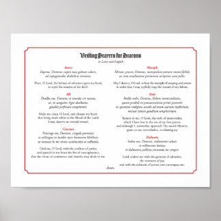 Gebete für Deacs in lateinischer und englischer Sp Poster