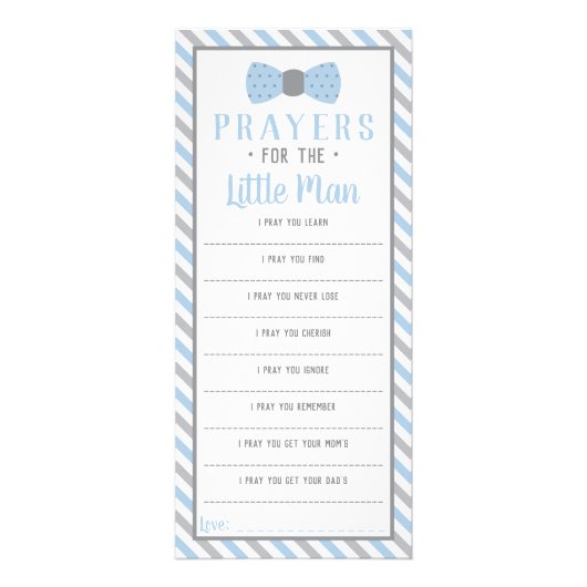 Gebete für den kleinen Mann, Baby Blue, Grau Werbekarte (Vorne)