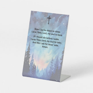 Gebete für ein Kind auf einem Schild