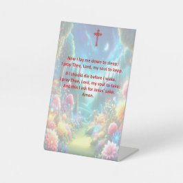 Gebete für ein Kind auf einem Schild