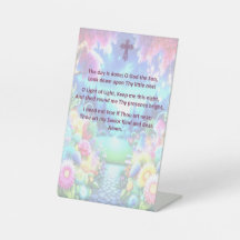 Gebete für ein Kind auf einem Schild