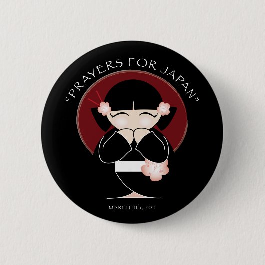 Gebete für Japan-Knopf Button (Vorderseite)