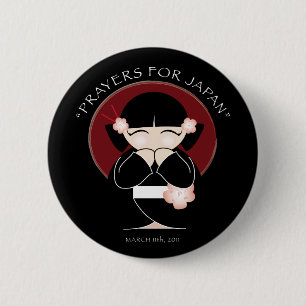 Gebete für Japan-Knopf Button