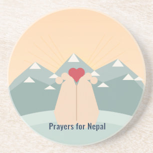 Gebete für Nepal Sandstein Untersetzer