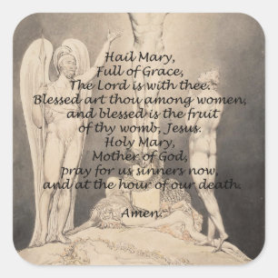 Gebete hageln Mary Religious Quotes Worte Quadratischer Aufkleber