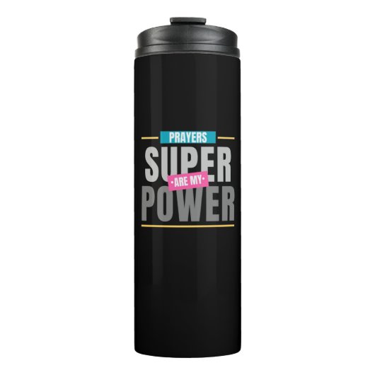 Gebete sind meine Superkrafttherme Thermosbecher (Vorderseite)