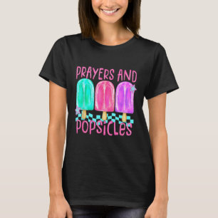 Gebete und Eis-Popsicles Retro-Christlicher Sommer T-Shirt