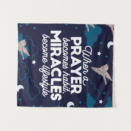 Gebete und Wunder Zitate Wandteppich (Vorderseite (Horizontal))