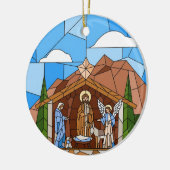 Gebetene Glaskunst, Geburt des Heiligen Jesus Keramik Ornament (Links)