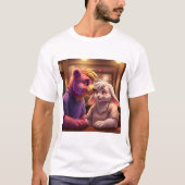 Gebeteter Moment: Ein farbenfroher Bär und schücht T-Shirt (Vorderseite)