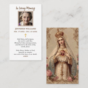 Gebetkarten Heiliges Herz Maria Vintage Ave Maria Visitenkarte