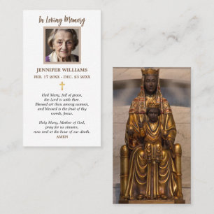 Gebetkarten Religiös I Unsere Liebe Frau von Monts Visitenkarte