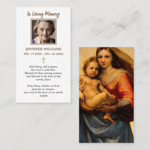Gebetkarten Religiöse Sixtinische Madonna Raffael Visitenkarte