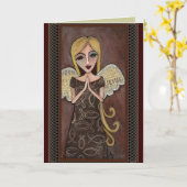 Gebets-Engel - himmlische Grußkarte Karte (Gelbe Blume)