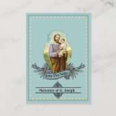 Gebets-heilige Karte St Joseph Memorare (Vorderseite)