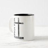 Gebets-Kriegers-Kreuz Zweifarbige Tasse (Vorderseite Links)