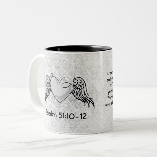 Gebets-Tasse des Psalm-51 Zweifarbige Tasse (Vorderseite Links)