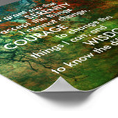 Gebetsangebot auf der Natur Kunst grün und blau Poster (Ecke)