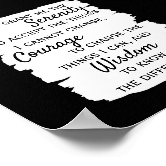 Gebetsangebot fett schwarz-weiß poster (Ecke)