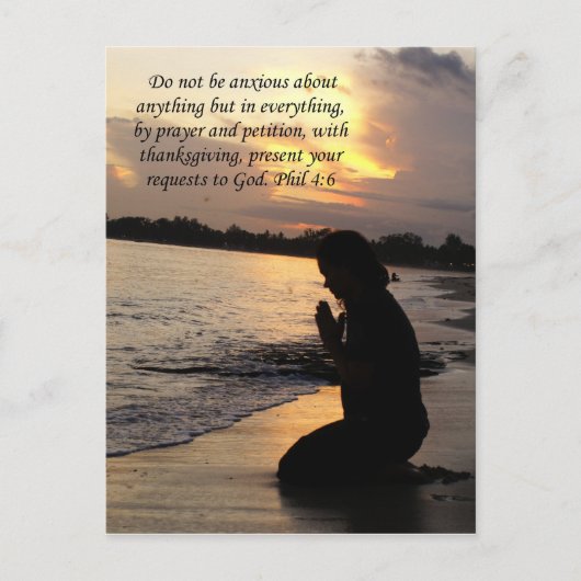 Gebetsantrag Mädchen Gebet Postkarte (Vorderseite)