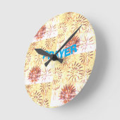 Gebetsblau-Schriftart Runde Wanduhr (Winkel)