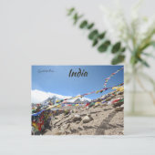 Gebetsfahnen am See Gurudongmar Sikkim Indien Postkarte (Stehend Vorderseite)