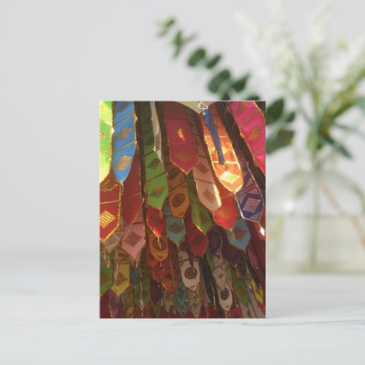 Gebetsfahnen, Chiang Mai, Thailand Postkarte (Stehend Vorderseite)