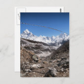 Gebetsfahnen & Schneeberge (Himalaya) Postkarte (Vorne/Hinten)