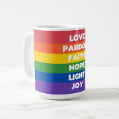 Gebetsflagge des hl. Franziskus Kaffeetasse (Vorderseite Links)