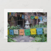 Gebetsflaggen am Tempel Postkarte (Vorne/Hinten)