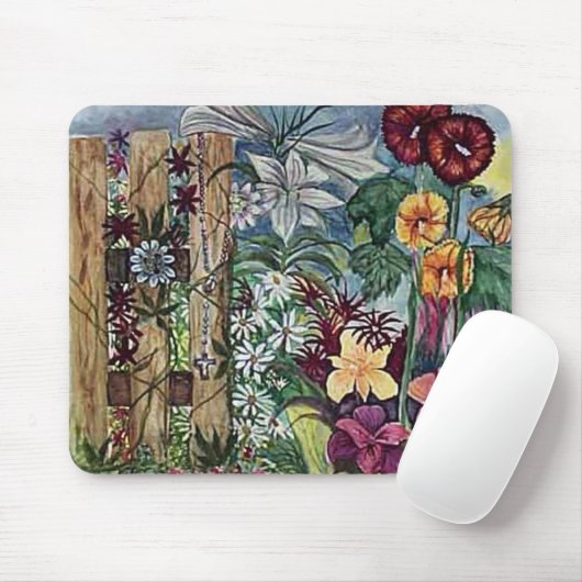 Gebetsgarten u. Rosenbeet = Mausunterlage Mousepad (Mit Mouse)