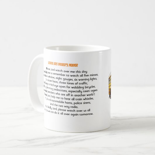 Gebetsgeschenk des personalisierten Schulbusfahrer Kaffeetasse (Vorderseite Links)