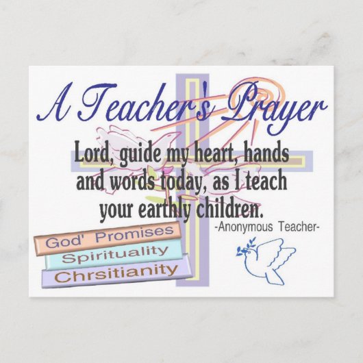 Gebetsgeschenke des Lehrers - Einzigartiger Lehrer Postkarte (Vorderseite)