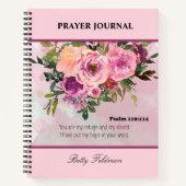 Gebetsjournal mit floralem Bibelvers Notizblock (Vorderseite)